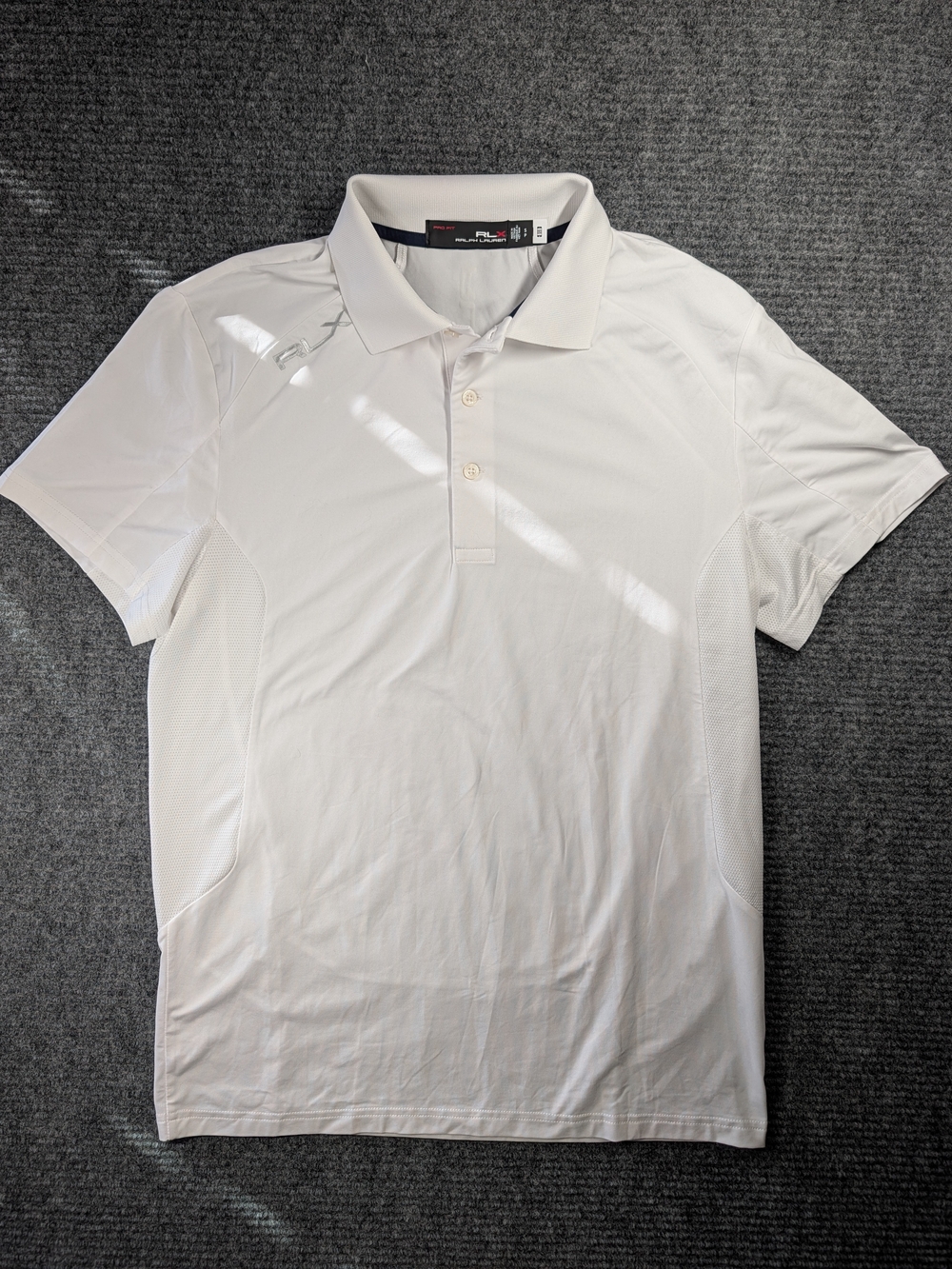 RLX Ralph Lauren Pro Fit Polo Shirt Mens SM White Short Sleeve Golf Performance